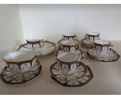 A Royal Doulton part tea service pattern number BB3067/H3841 - 20 pieces in total - some wear to decoration throughout