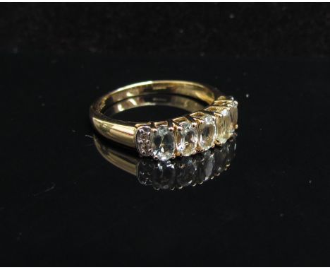 A 9ct gold Lamanja Ambiyganite and Ratanakiri Zircon ring. Size N, 2.4g with certificate