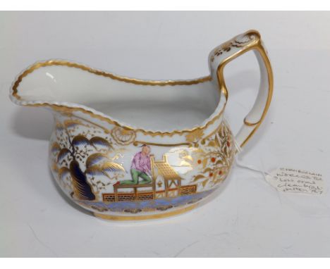 A Chamberlains Worcester canoe shaped cream jug