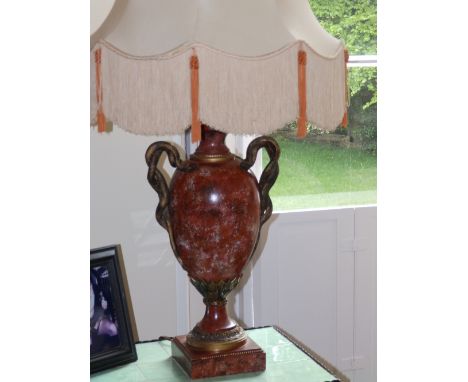 A painted reproduction urn table lamp