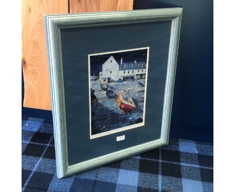 HAMISH MACDONALD, SHORE, ULLAPOOL colour print, signed in pencil and numbered 84/600 34cm x 25cm Mounted, framed and under gl