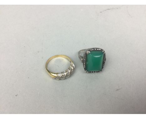 ART DECO STYLE RING, along with a dress ring (2)