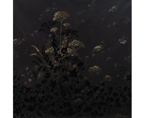 * NEL WHATMORE (BRITISH CONTEMPORARY), FLOWERS hand embellished print 91.5cm x 91.5cm Unframed as intended.
