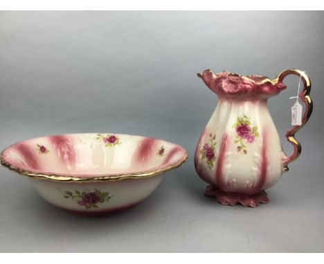 EARLY 20TH CENTURY EWER BASIN, along with another ewer and basin