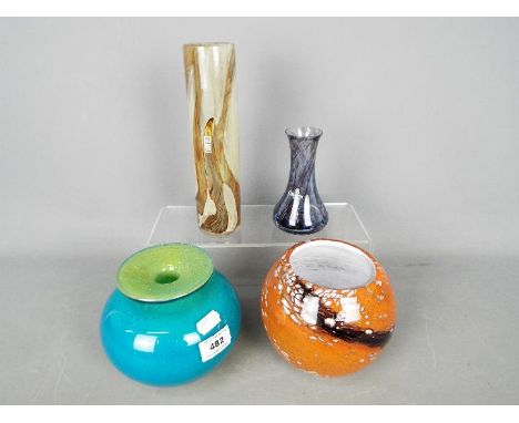 Mdina - Caithness - four art glass vases by Mdina, Caithness and Phoenician glassblowers, all various sizes and designs (4)