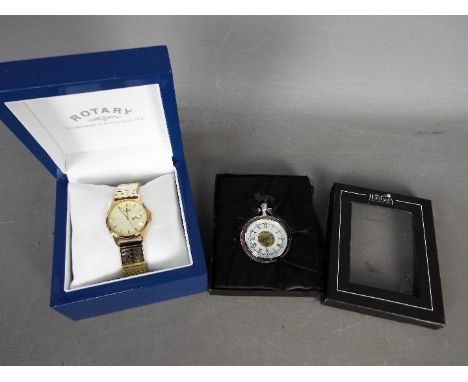 A gentleman's gold plated Rotary wristwatch in original presentation box and an Atlas Editions 'Heritage Collection' pocket w