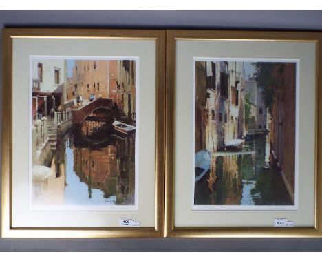 Two limited edition prints after George Thompson, the first 'Venetian Reflections' numbered 160/195 and signed in pencil by t