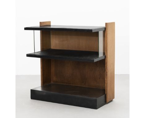 Jan den Drijver for Woninginrichting De StijlCabinet, circa 1928-1933Oak, black painted wood and composition, glass.76.5 cm h