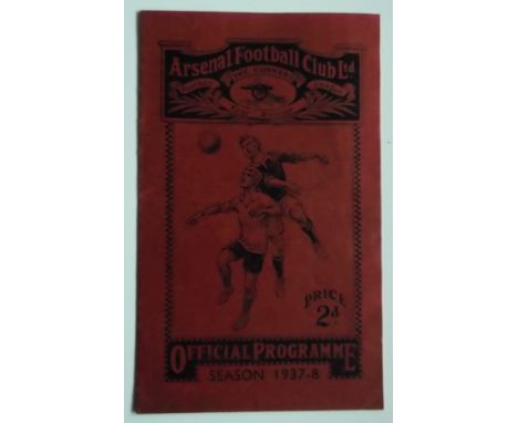 Rare programme for this First Division match from the 1937-38 season. Condition Good