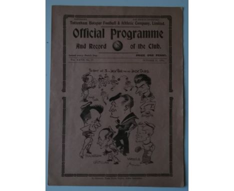 Rare programme for this First Division fixture played 27th Oct 1934. Condition Good