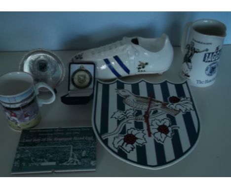 Nice small collection of West Brom related items that includes a old milk jug, Medal issued re promotion to the premier Leagu