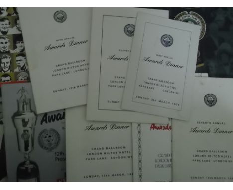 Nice small collection of PFA Player of the year Menu's. In the early years these were normal type menu's and in recent times 