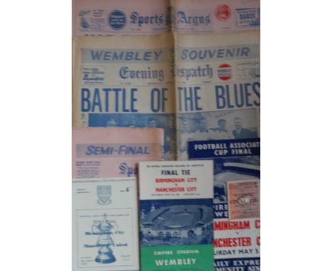 This is a nice collection of Birmingham City memorabilia from the 1956 FA Cup run. FA Cup Semi Final Programme and Sports Arg