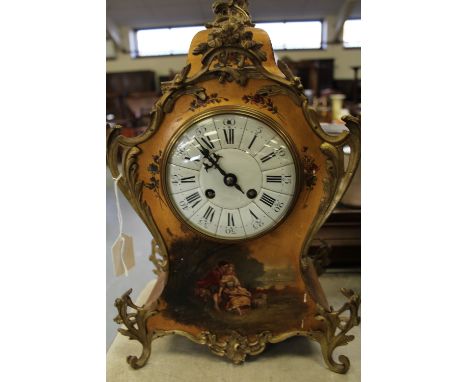 Late 19th Century French Vernis Martin mantle clock