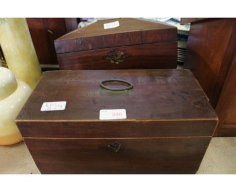 Rosewood & Mahogany tea caddy