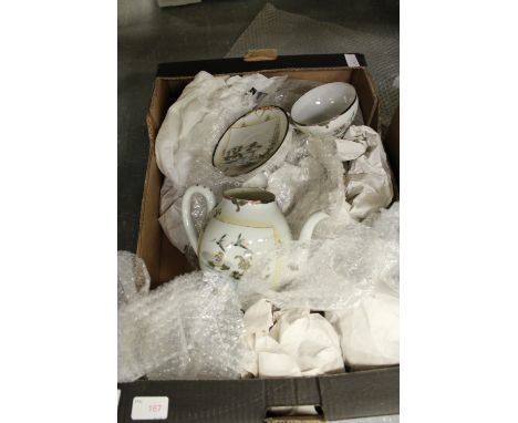 30-piece vintage hand painted Japanese part tea service in eggshell porcelain.  17 differing bird designs.  Each piece autogr