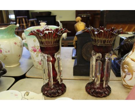 Ruby glass lustres