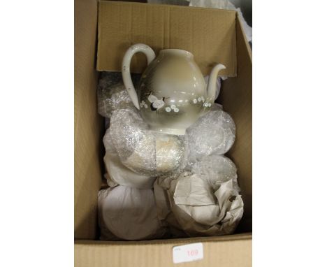 40-piece vintage hand painted Japanese part tea service in eggshell porcelain.  Design features cranes, chrysanthemums beneat
