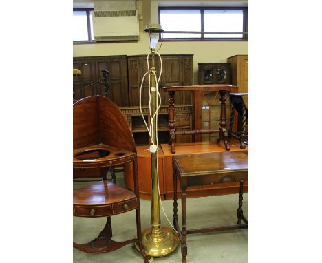 Edwardian brass standard lamp