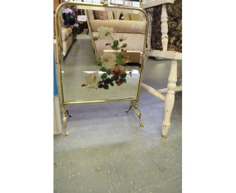 Brass mirrored fire screen