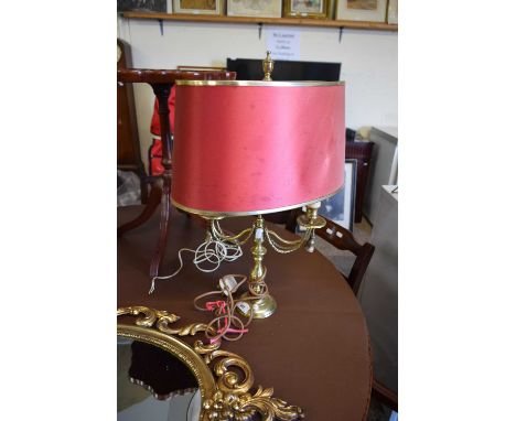 20TH CENTURY BRASS TWO LIGHT TABLE LAMP