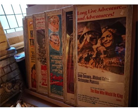 Six lithograph film posters, to include; School for Scoundrels, High Treason, The Hiding Place, The Night of the Iguana, The 