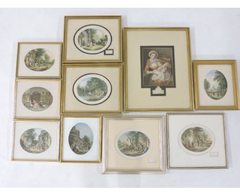 A collection of ten Le Blond prints, The First Lesson, The Dancing Dogs, Sunday Morning, The Soldiers Return, The Pet Rabbits