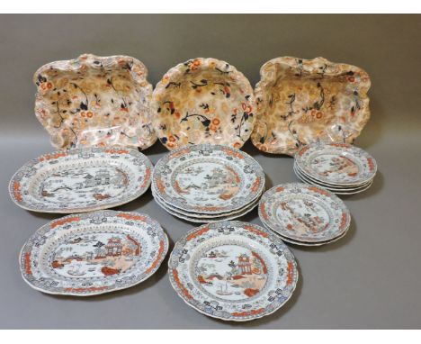 Two part tea services, and a pottery part dinner service