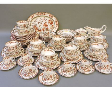 A large Spode 'India Tree' pattern part dinner service, and a Royal Worcester Crown Devon gold lustre part teaset