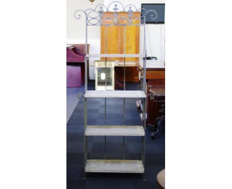 Vintage metal baker's stand 81cm wide, 40cm deep, 193cm high