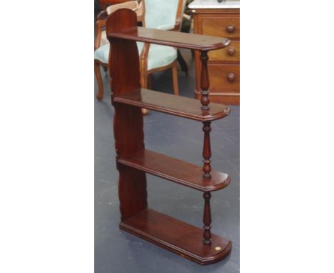 Late Victorian 4 tier shelf with plaque to lower tier for Parnall &amp; Company, 43 Dutton Street, Manchester, 53cm deep, 18c