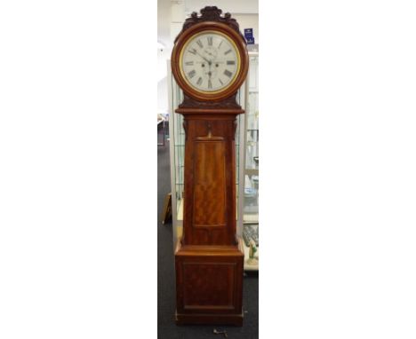 Victorian Scottish William Watson longcase clock with 8 day striking movement second and date hands, key and pendulum include