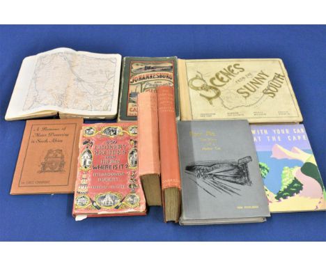 Vintage South African travel books, to include CHAPART, G. A romance of motor pioneering in South Africa, inscribed by author