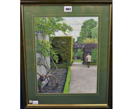 Robert B. Jefferson, Des. RCA (British, 20th century)'Going Out, Levens Hall'gouache, signed lower left, inscribed to label v