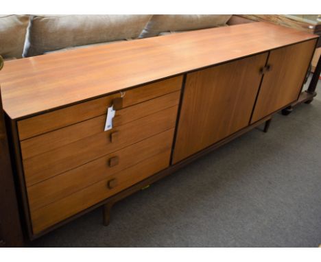 A vintage G Plan teak sideboard created for E Gomme by IB Koford Larsen in 1962, five drawers with square handles (one being 