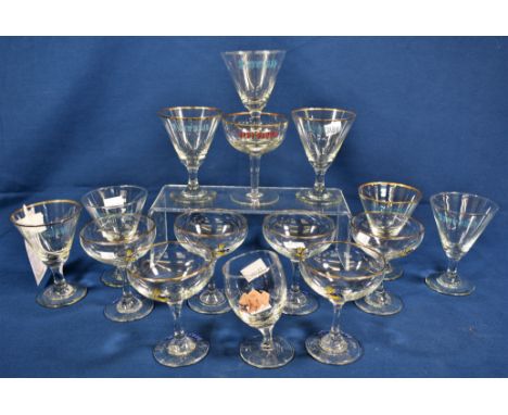 A collection of various vintage retro glasses comprising six Babycham glasses, seven Snowball glasses, a Baby Bubbly glass an