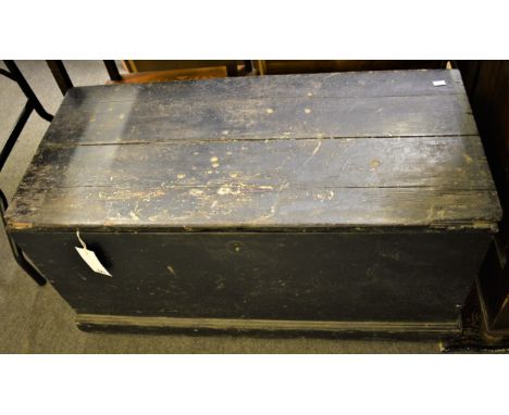 A Victorian painted pine trunk 