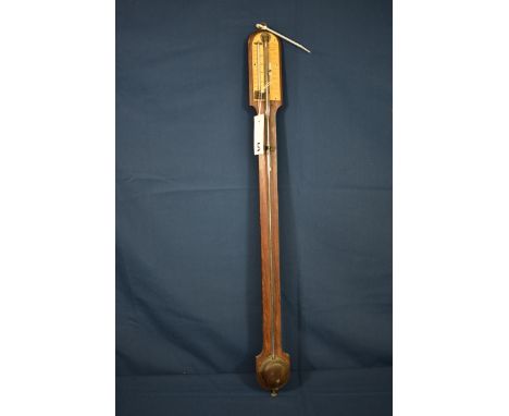 A mid-19th century rosewood stick barometer the arched top with ivorine scale signed 'J. H. Steward, 459 West Strand London',