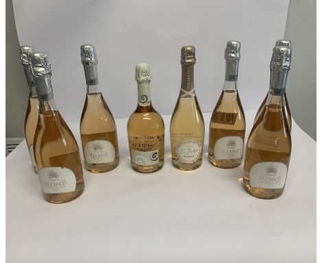 Six IL Ponte Rose Vino Spumante Dry 2022 Wine 6 x 750ml, Eclipse Vino Spumante Rose Extra Dry Gran Cru Wine 750ml, La Fiolie 