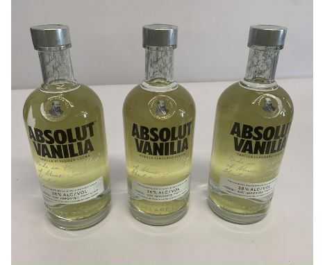 Three Absolut Vanilla Flavored Vodka 3 x 700ml.