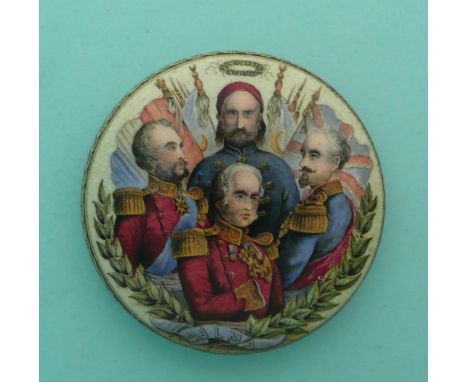 Alma (165) medium(Staffordshire, pottery, pot lid, potlid, prattware, advertising).* Ex Smith collection, lot 259B.