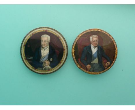 The Late Duke of Wellington (161B) and with Clasped Hands (160A) both medium (2)(Staffordshire, pottery, pot lid, potlid, pra