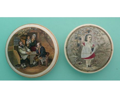 A Fix (256) large, white border, gold line decoration and Autumn (342) Kirkhams reproduction (2)(Staffordshire, pottery, pot 
