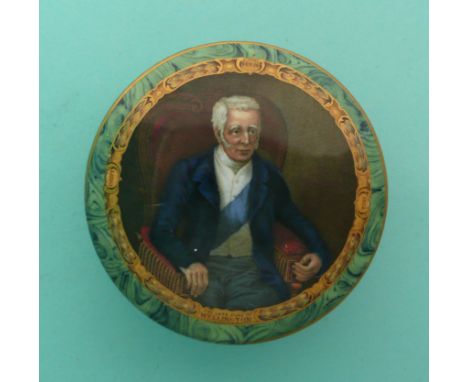 The Late Duke of Wellington (161C) large malachite border and flange with gilt decoration, complete with matching base (2)(St