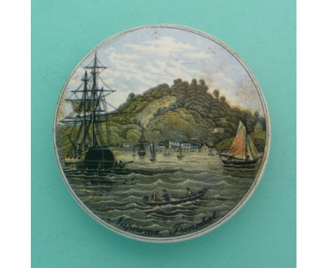 Napirima Trinidad (225) medium(Staffordshire, pottery, pot lid, potlid, prattware, advertising).