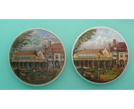 Belle Vue, Pegwell Bay (30) both with and without bay window varieties (2)(Staffordshire, pottery, pot lid, potlid, prattware