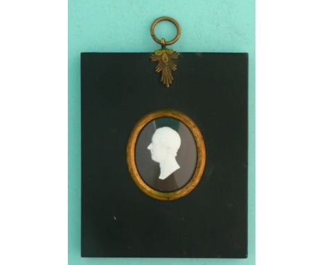 William Pitt, the Younger: a small Tassie relief profile, framed, circa 1810, 98 x 80mm overall, cracked(commemorative, potte