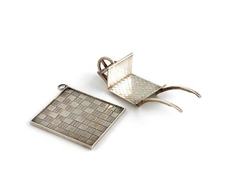 Two late-19th century Dutch miniature silver toys,comprising: a chess board, with pseudo 18th century Amsterdam marks, and wi