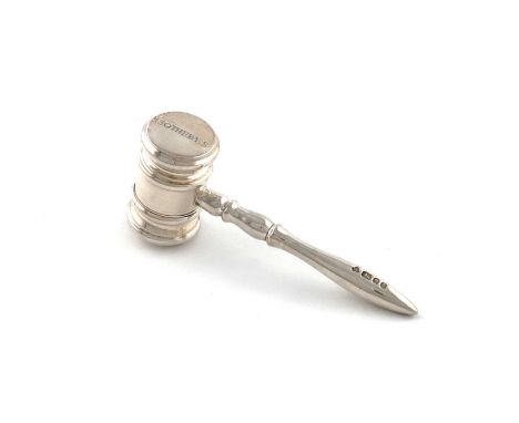 A modern silver gavel,by S. J. Phillips, London 1994,baluster handle, inscribed 'Sotheby's 1744-1994', length 10cm, approx. w