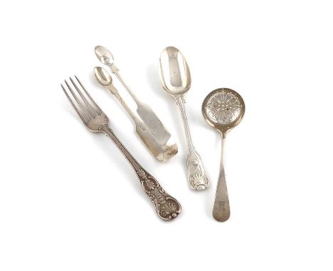 A small collection of four regimental silver items of flatware, The Royal Marines,various dates and makers,comprising: a Fidd